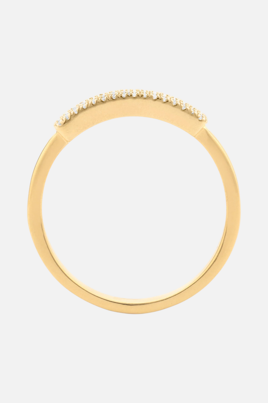 Ella Stein Waterproof Bar None Stackable Ring in Gold – side view