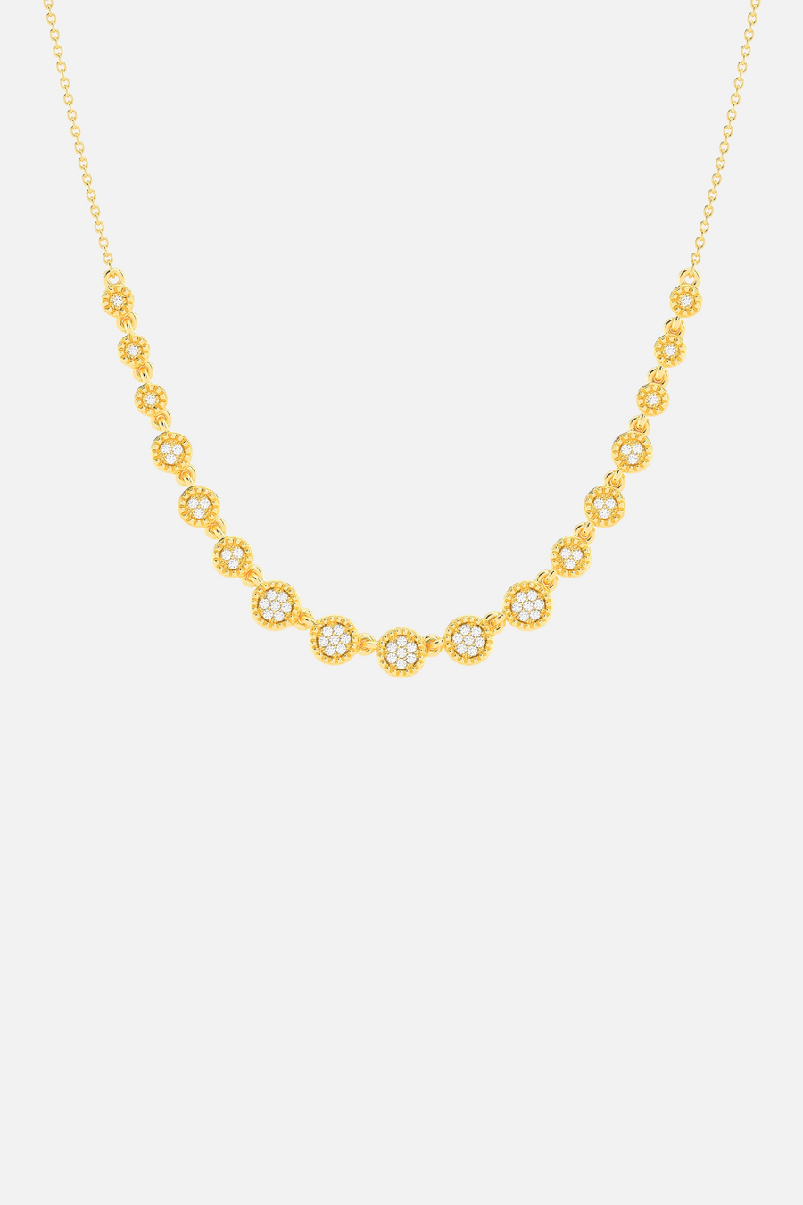 Ella Stein Waterproof Multi Circle Chain Necklace in Gold – front view