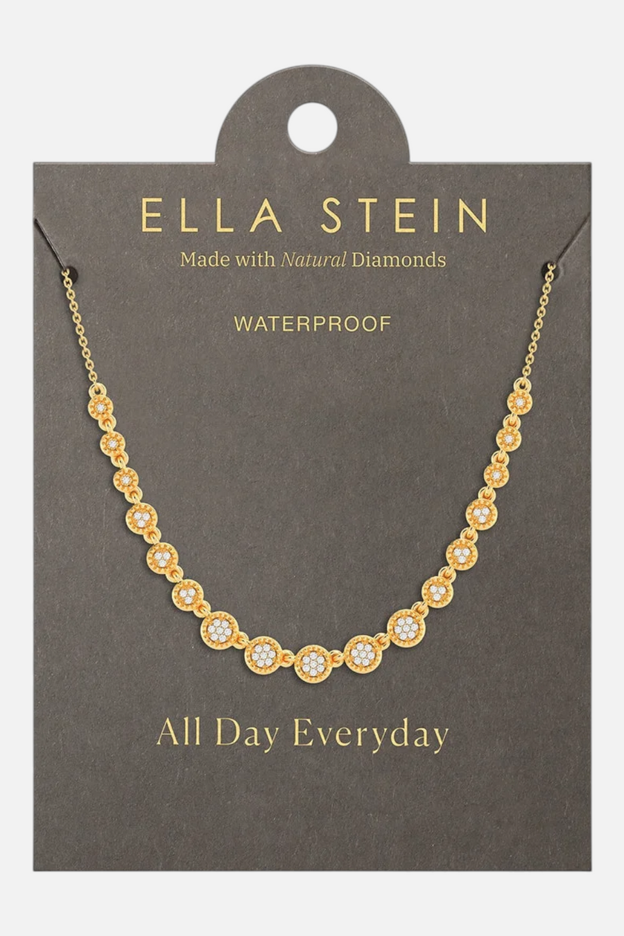 Ella Stein Waterproof Multi Circle Chain Necklace in Gold – side view