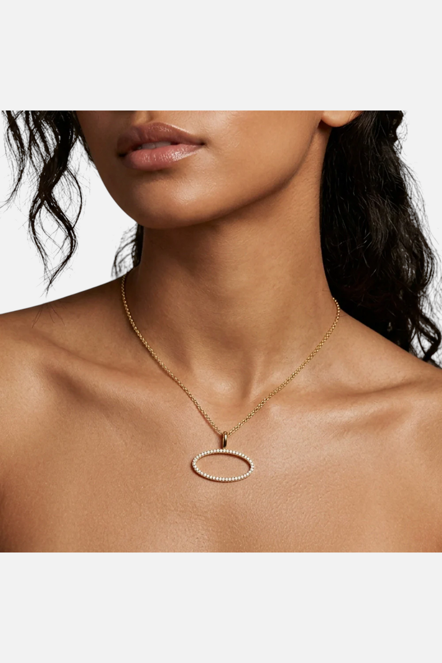 Ella Stein Waterproof One With the Oval Pendant Necklace in Gold – back view