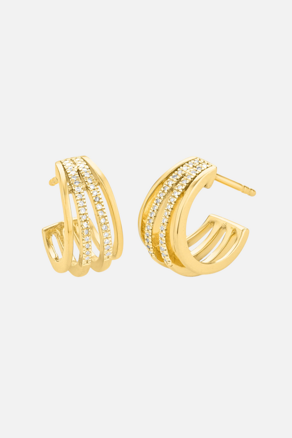 Ella Stein Waterproof Wrap Around Huggie Earrings in Gold