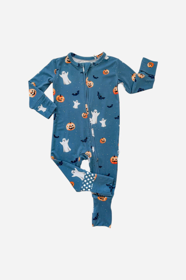 Elle & Milly Batty For Bedtime Bamboo Convertible Zip Romper