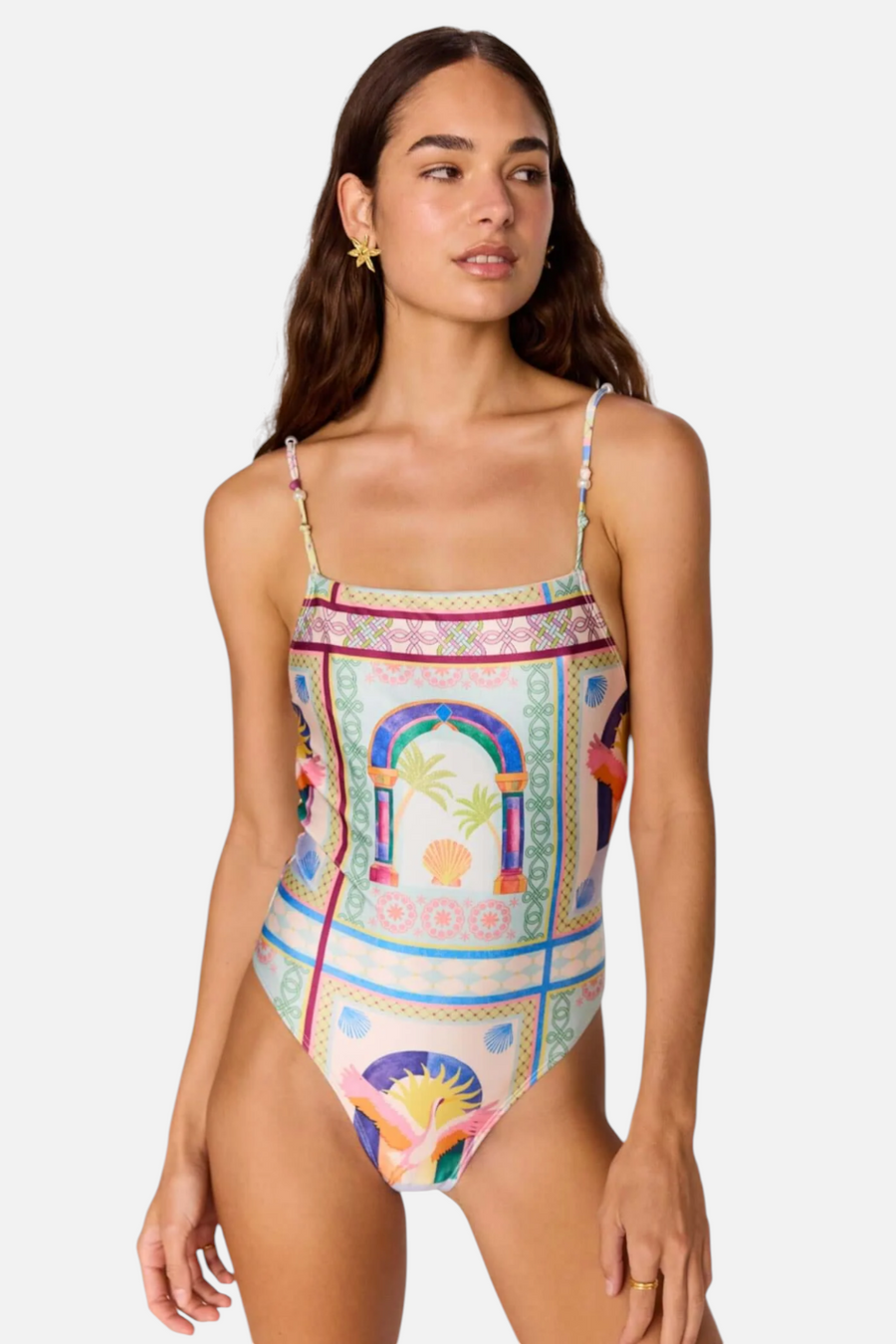 Minkpink Women's Elysia Scoop Back One Piece Swimwear in Multicolor Print