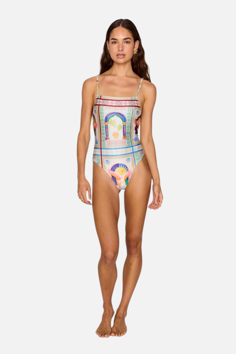 Minkpink Women's Elysia Scoop Back One Piece Swimwear in Multicolor Print