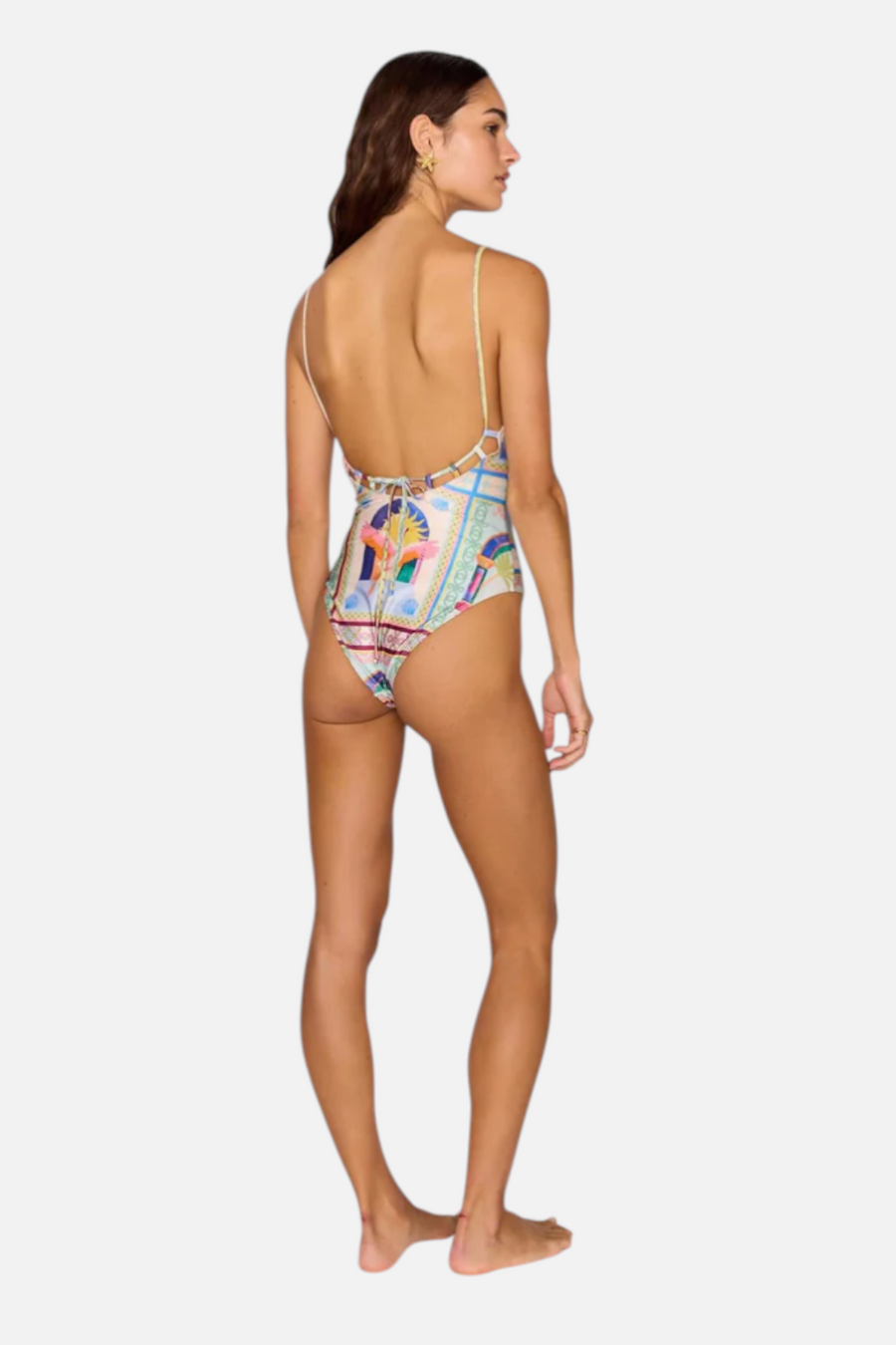 Minkpink Women's Elysia Scoop Back One Piece Swimwear in Multicolor Print
