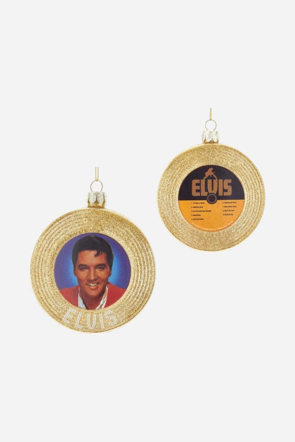 Elvis Presley Glass Gold Record Ornament