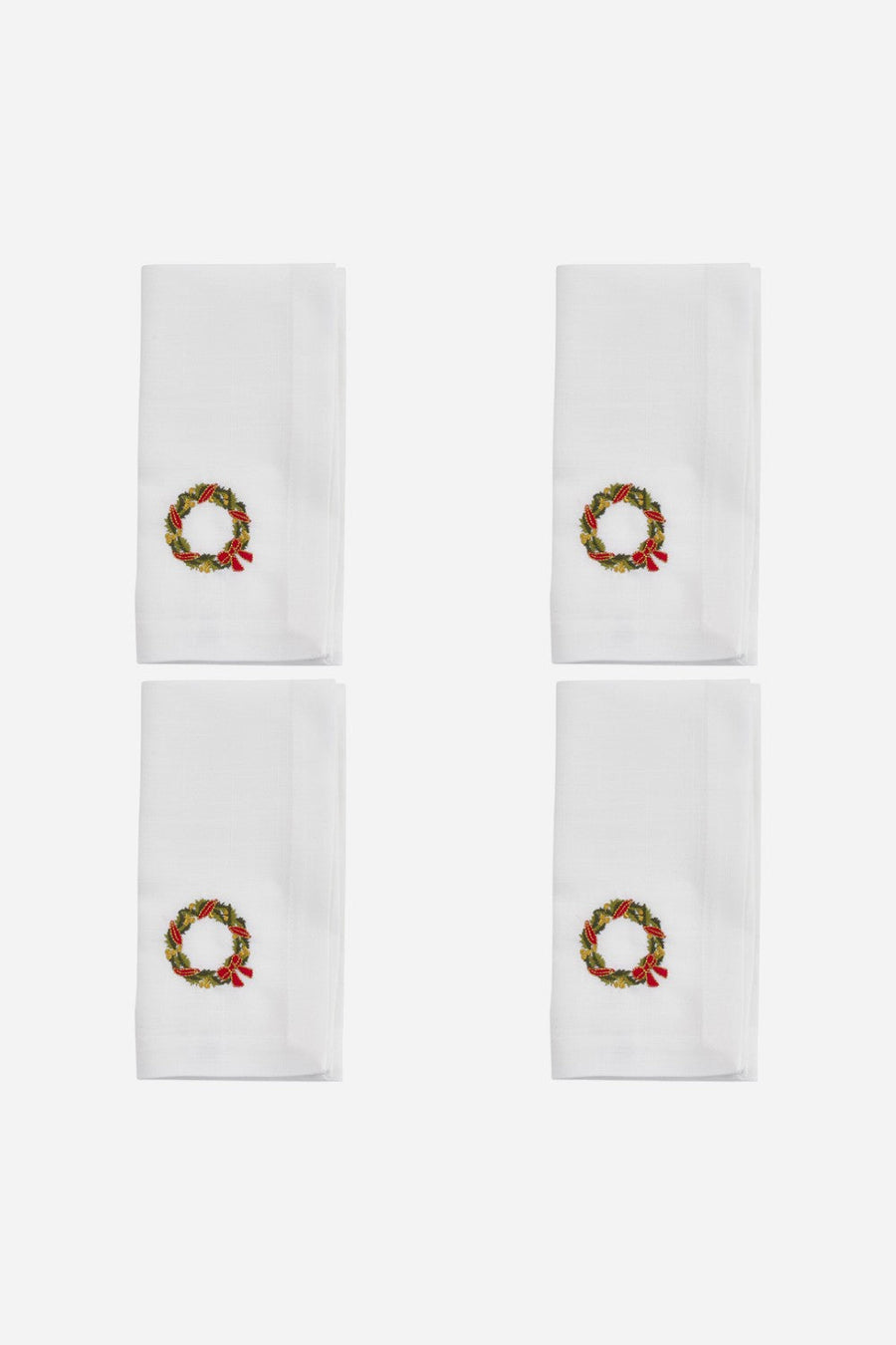 Embroidered Wreath Napkin Set of 4 – back view