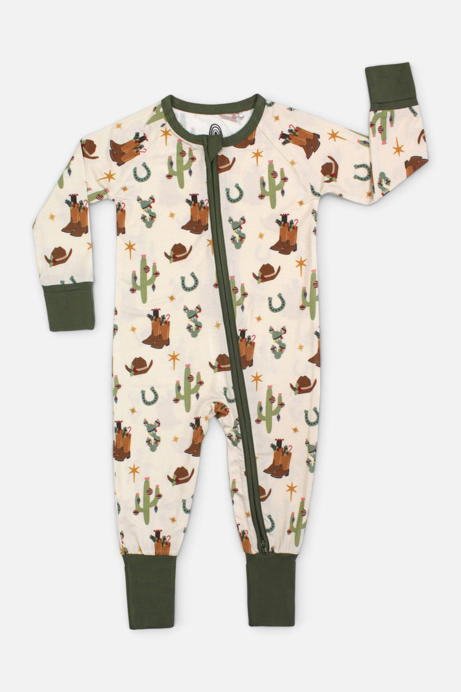 Emerson and Friends Cowboy Christmas Convertible Footie – front view