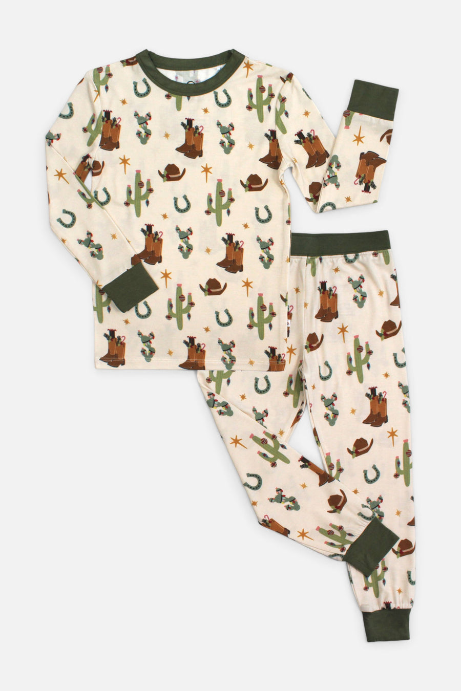 Emerson and Friends Cowboy Christmas Kids Pajama Set – front view