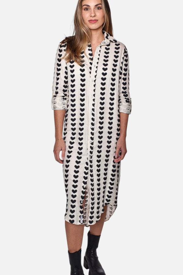 Emily Phillips Black Hearts Midi Dress