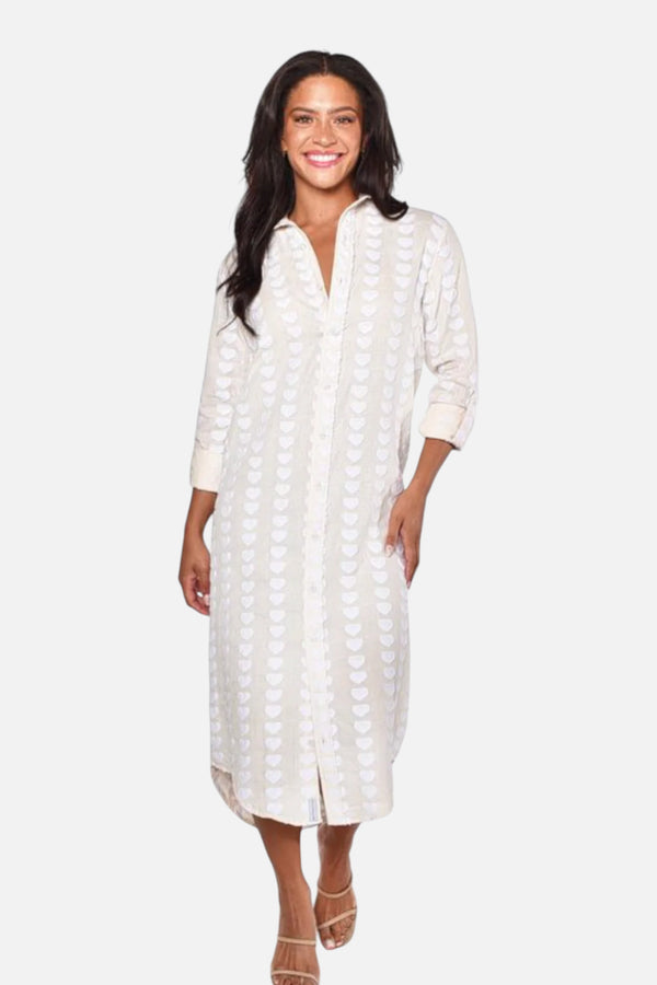 Emily Phillips White Hearts Midi Dress