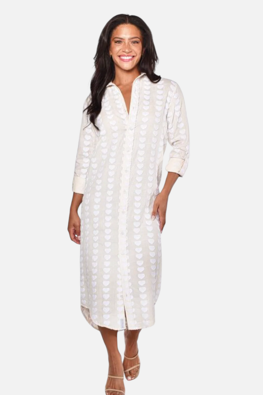 Emily Phillips White Hearts Midi Dress