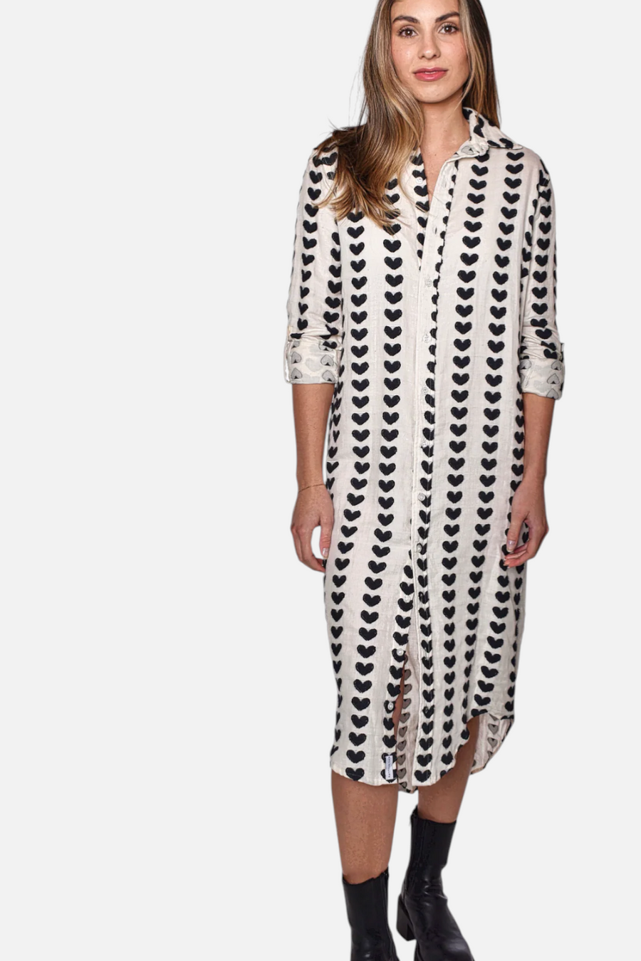 Emily Phillips Black Hearts Midi Dress