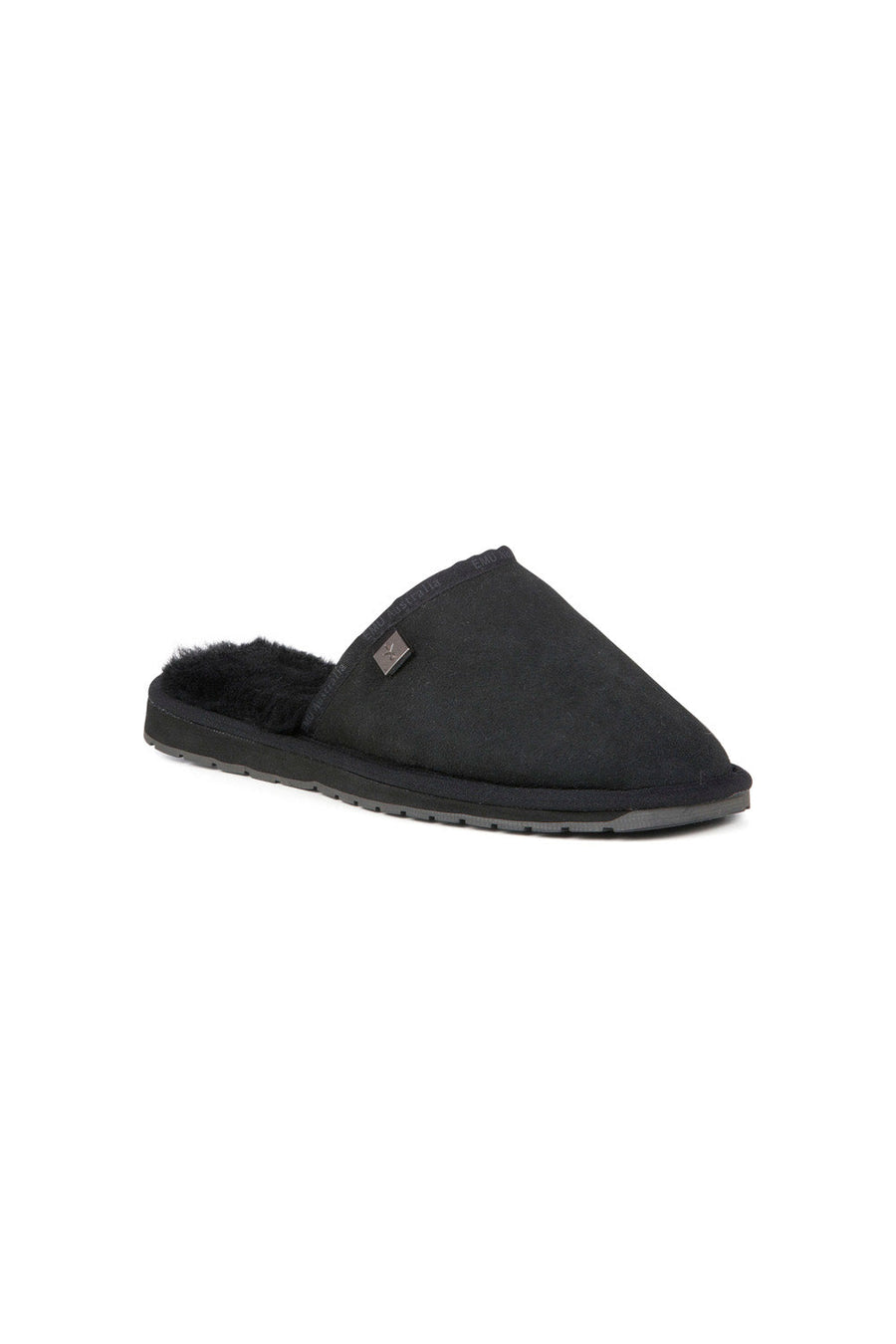 Emu Australia Platinum Yamba Slippers in Black – back view