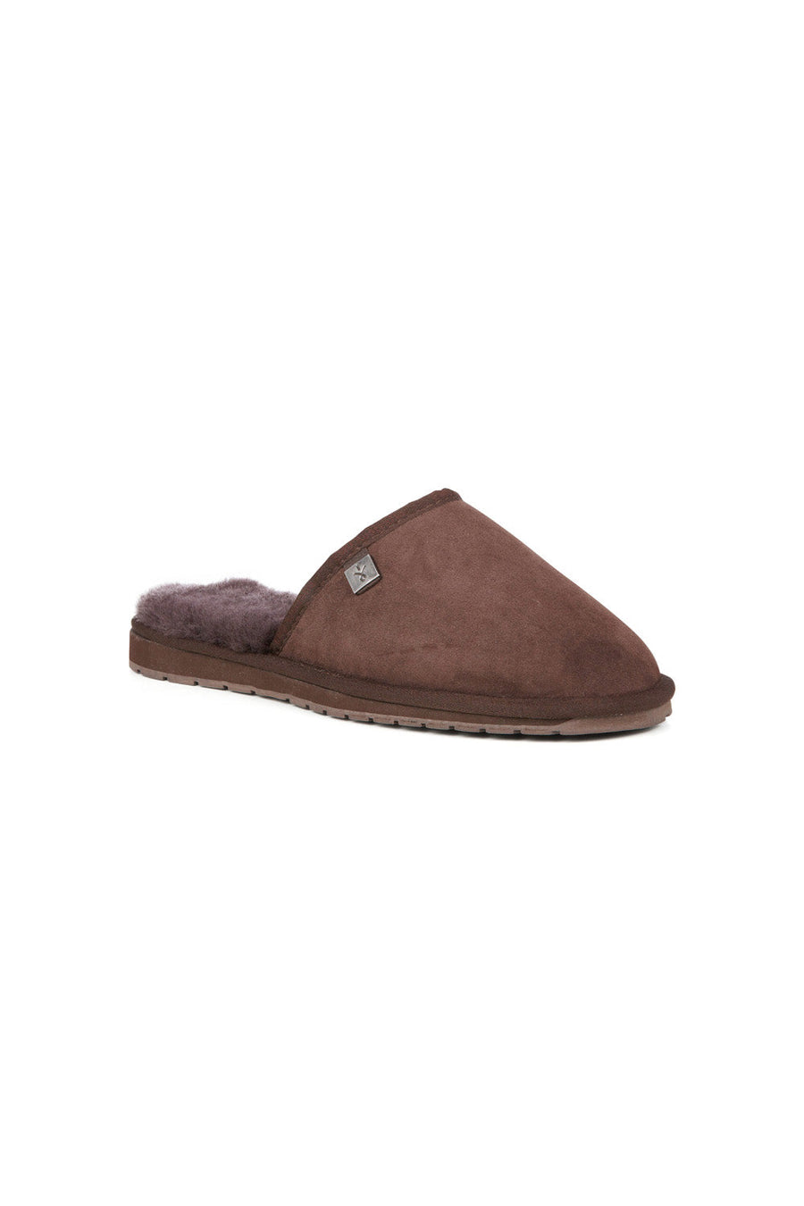 Emu Australia Platinum Yamba Slippers in Chocolate – back view
