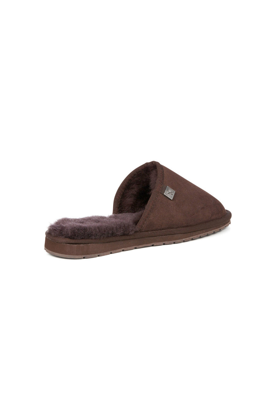 Emu Australia Platinum Yamba Slippers in Chocolate – side view