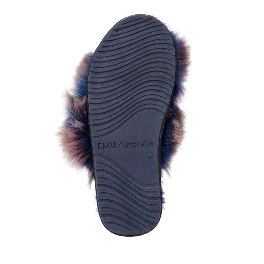 EMU Mayberry Lava Slippers in Midnight – flat lay