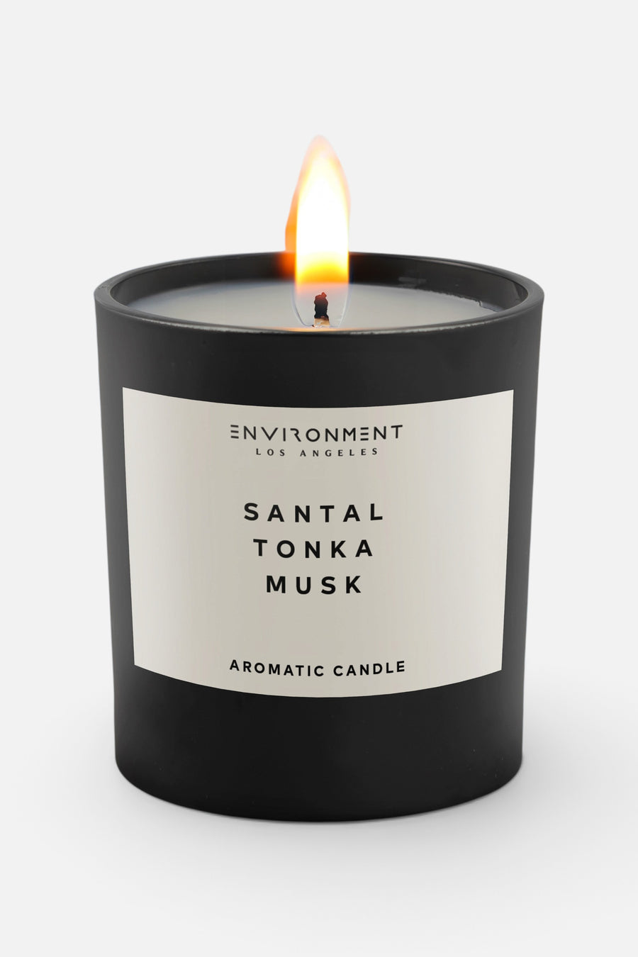 Enviroment Candles 8oz Santal | Tonka | Musk Candle with Lid and Box (inspired By Le Labo Santal and 1 Hotel) – front view