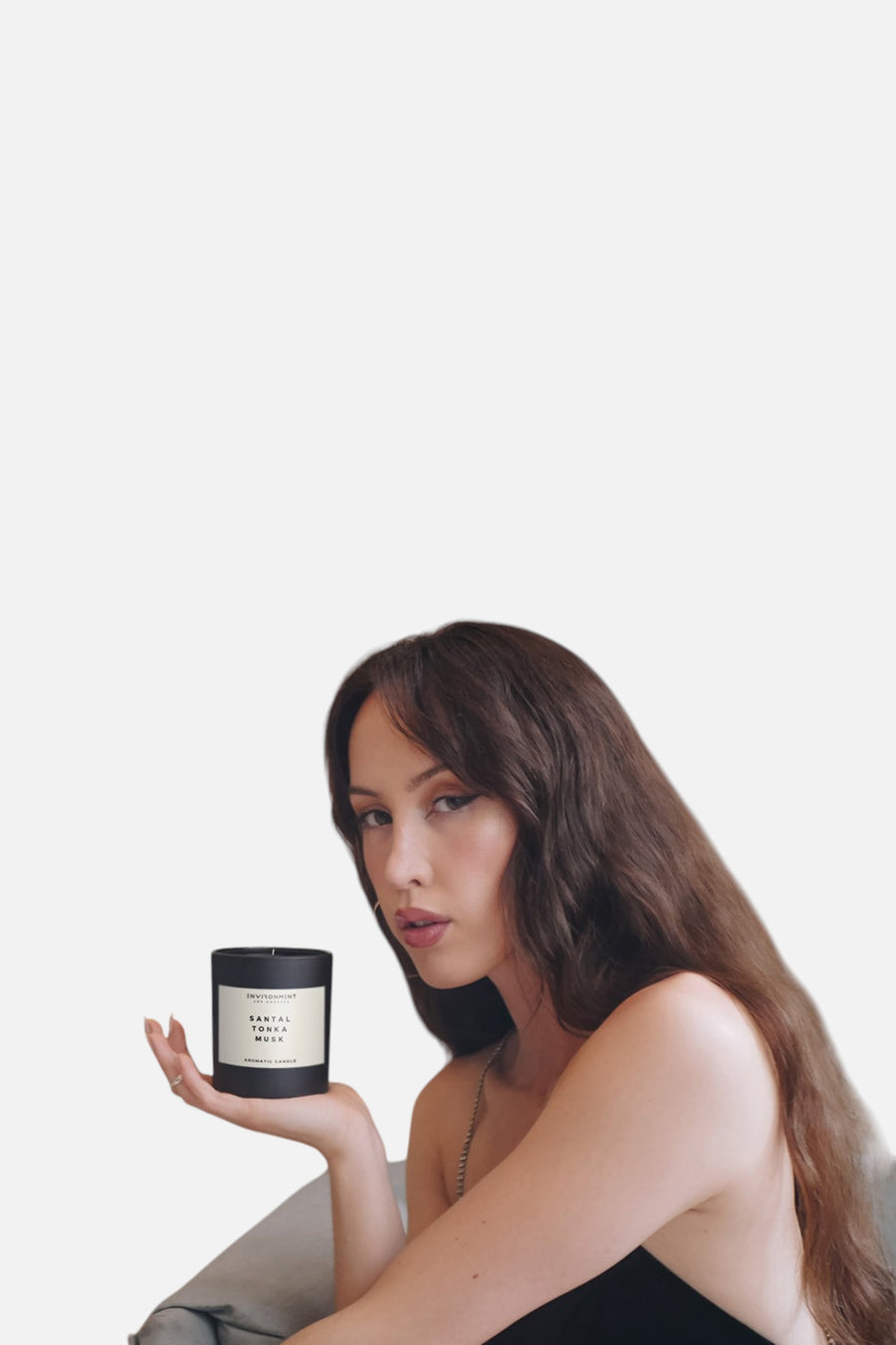 Enviroment Candles 8oz Santal | Tonka | Musk Candle with Lid and Box (inspired By Le Labo Santal and 1 Hotel) – side view