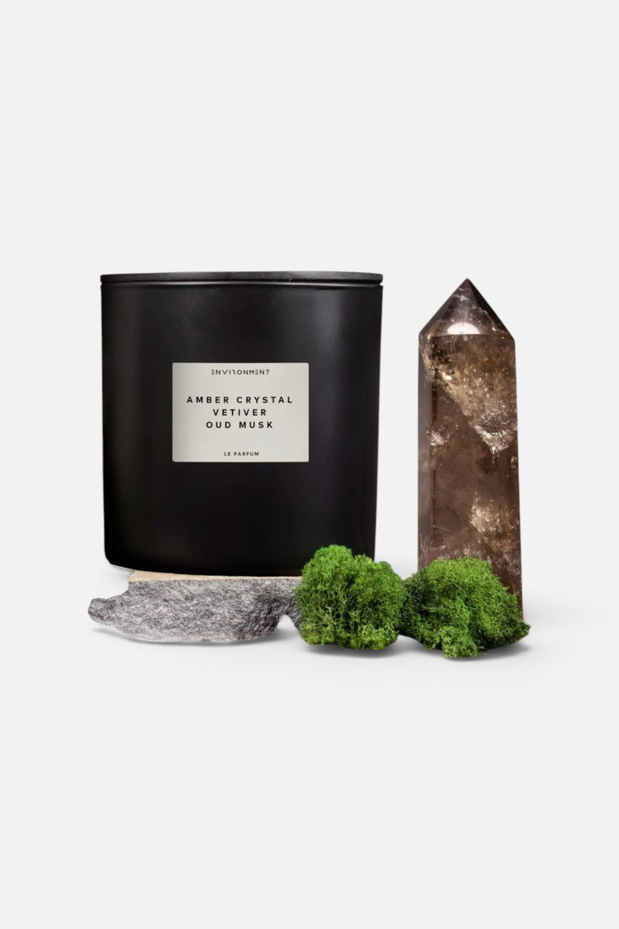 Environment Candles Amber Crystal | Vetiver | Oud Musk 4-Wick Candle – back view