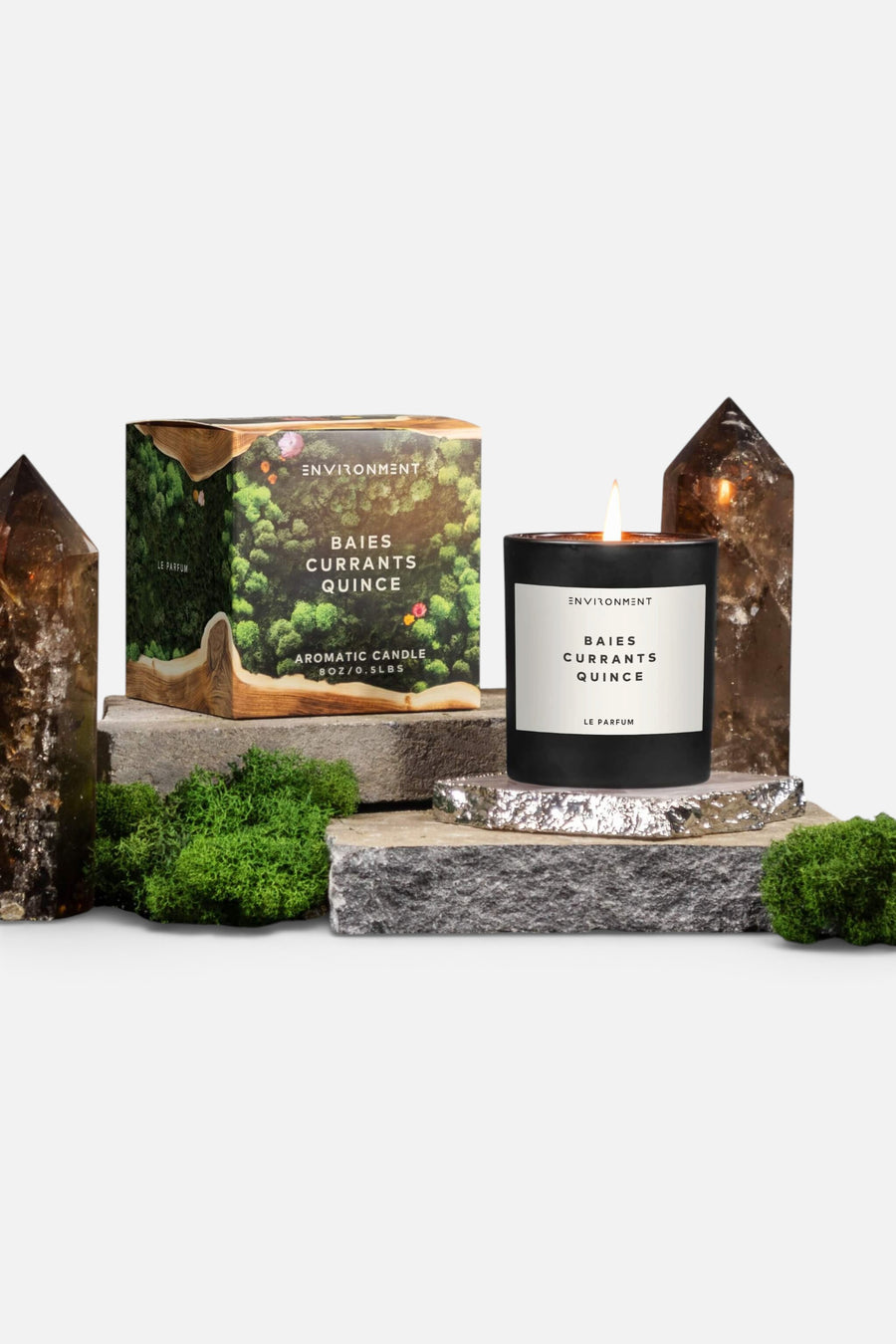 Environment Candles Baies Currants Quince Candle with Lid and Box - 8 Oz – back view