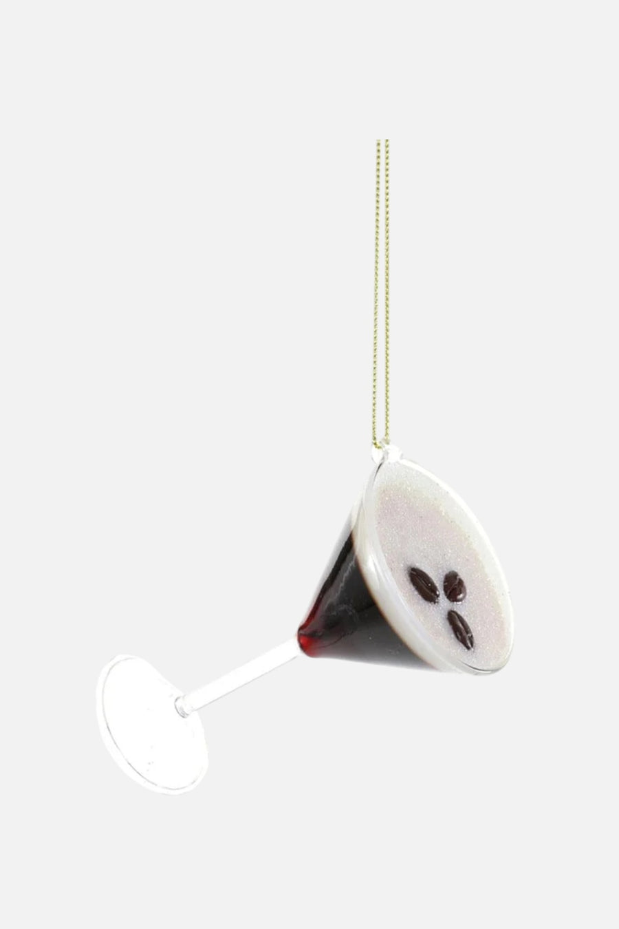 Espresso Martini Glass Ornament – three-quarter view