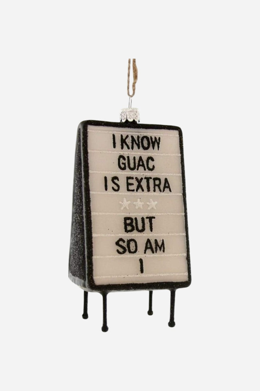 Extra Guac Ornament – three-quarter view
