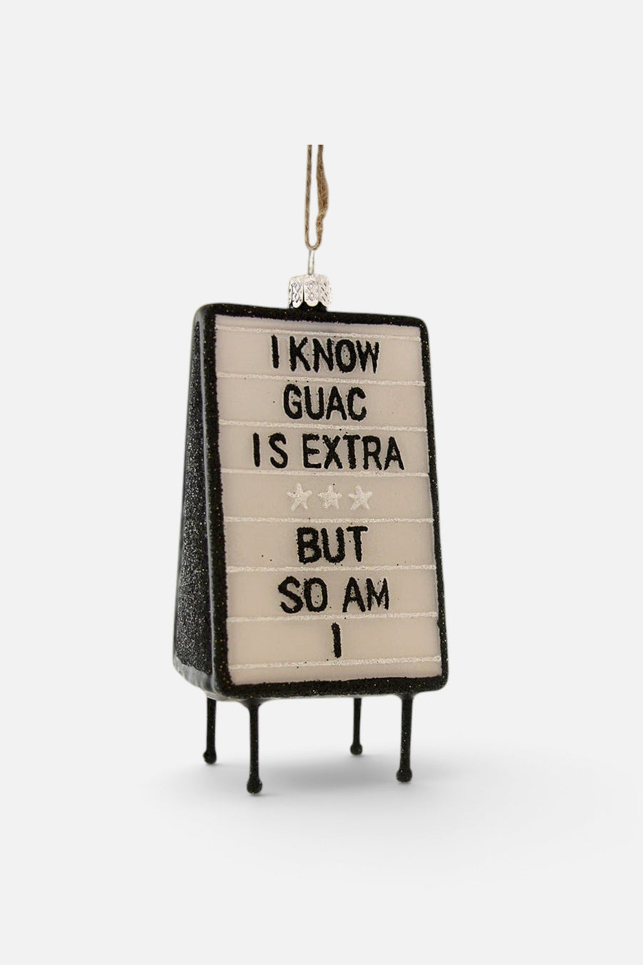 Extra Guac Ornament – three-quarter view