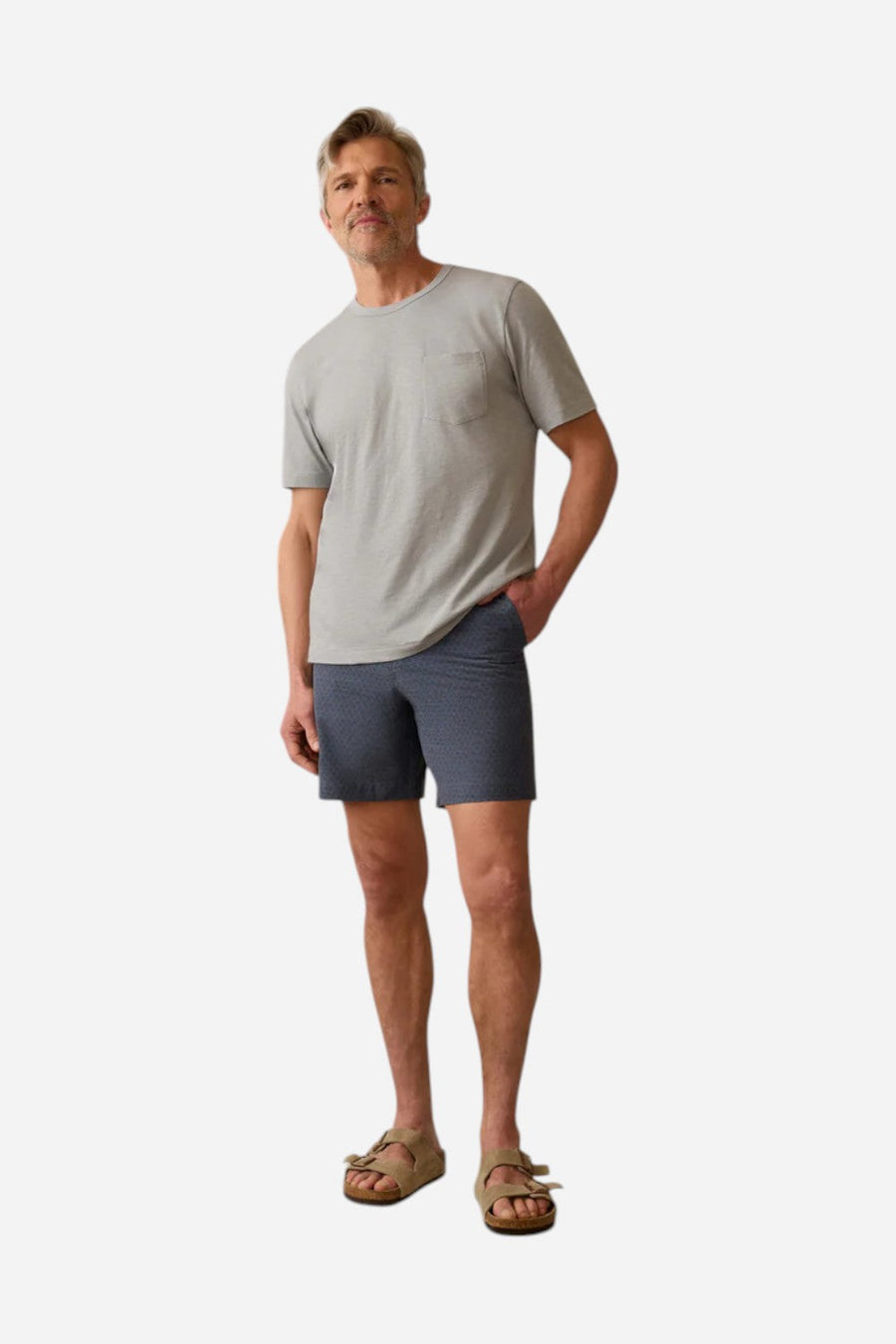 Faherty All Day Short 2.0 (7") in Midnight Fishscale – detail