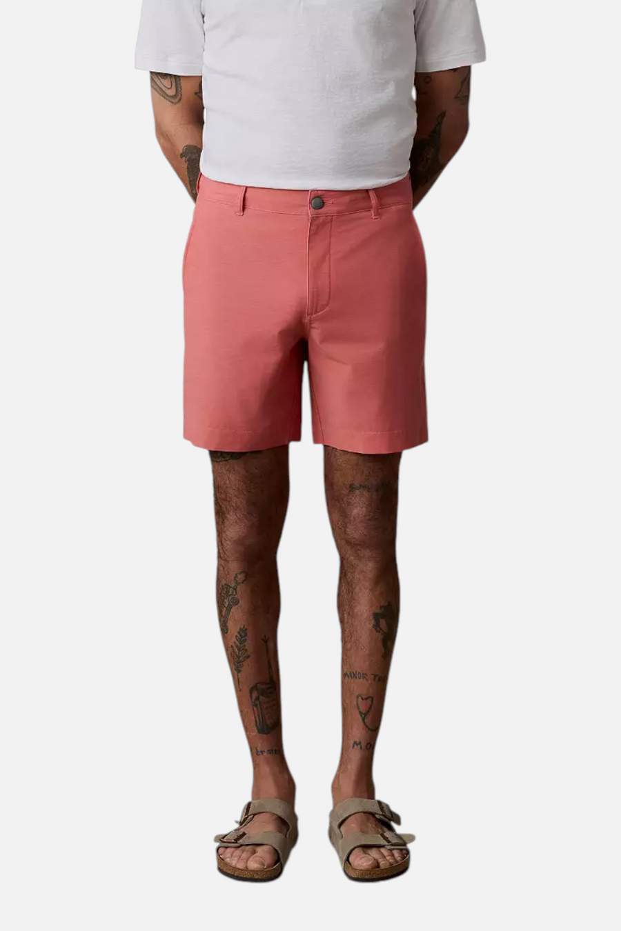 Faherty All Day Short 7" in Coral Red – front view