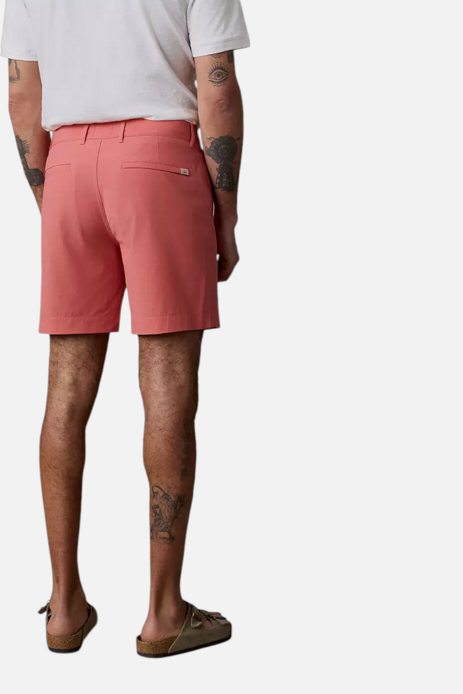 Faherty All Day Short 7" in Coral Red – side view