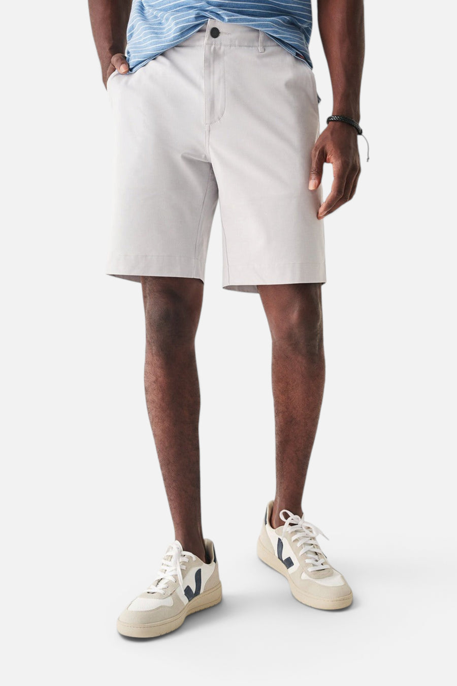 Faherty Belt Loop All Day™ Shorts in Stone – flat lay