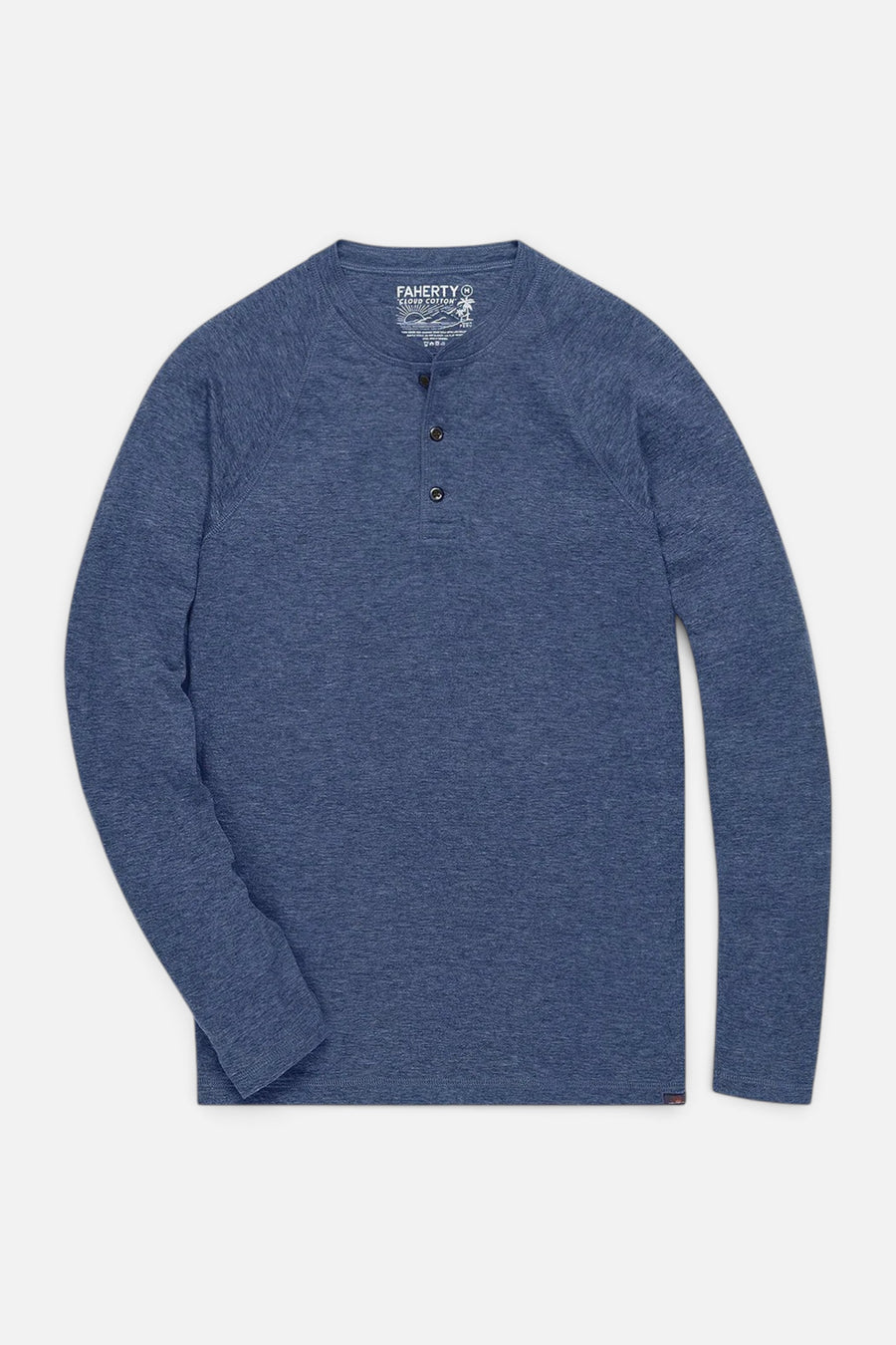 Faherty Cloud Long-Sleeve Henley, Navy Heather – alternate
