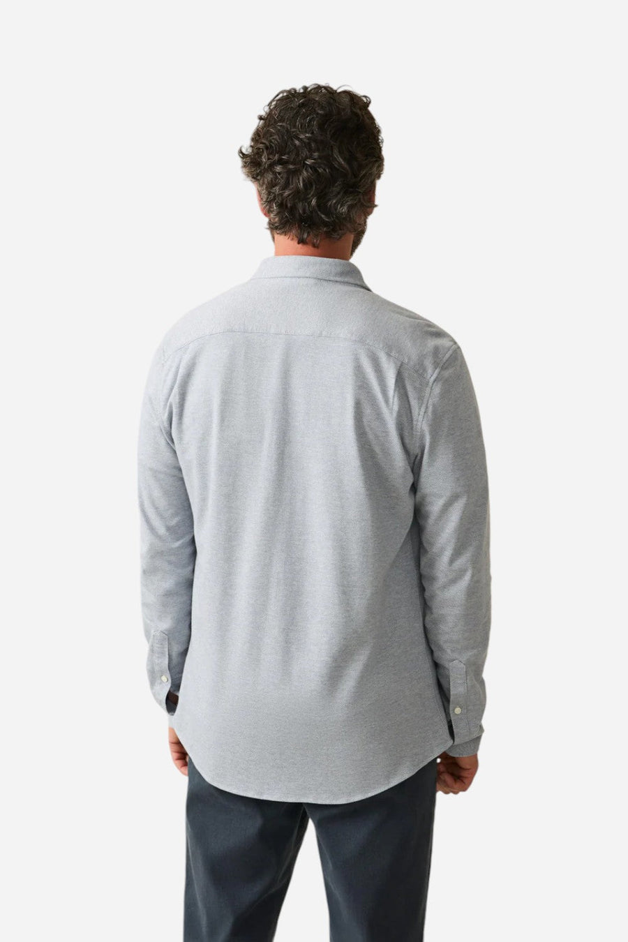 Faherty Coastline Knit Shirt Oceanside Blue – side view