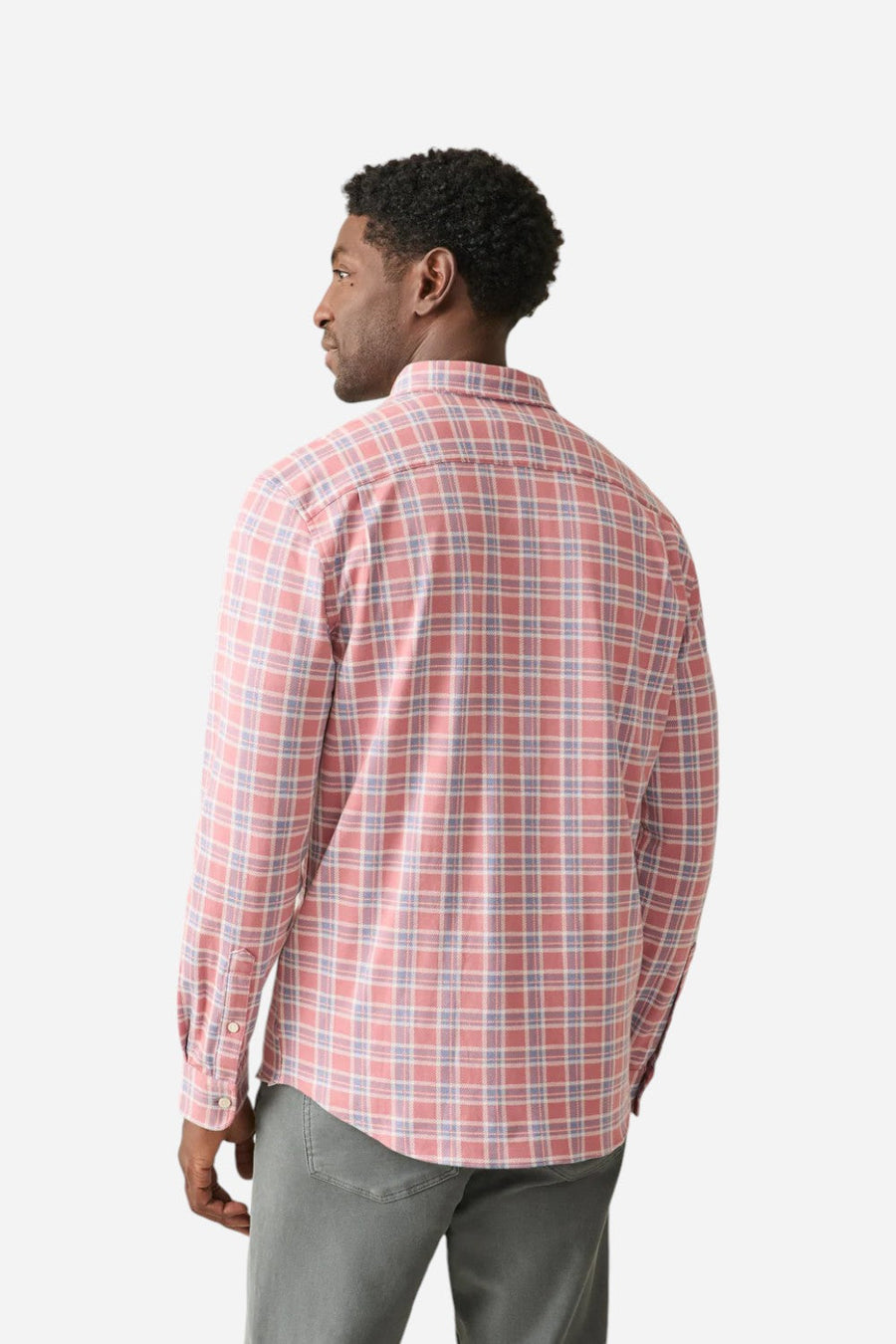 Faherty Coastline Knit Shirt River Rose Plaid – side view