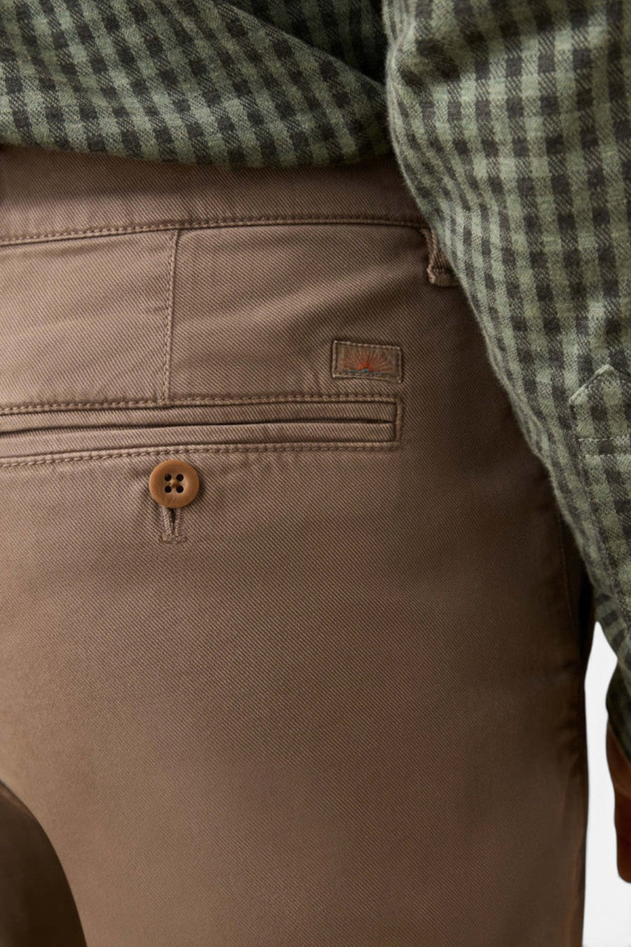 Faherty Coastline Stretch Chino in Alpine Brown – back view