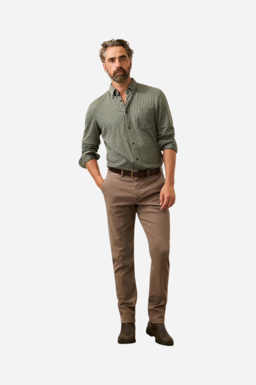 Faherty Coastline Stretch Chino in Alpine Brown – side view