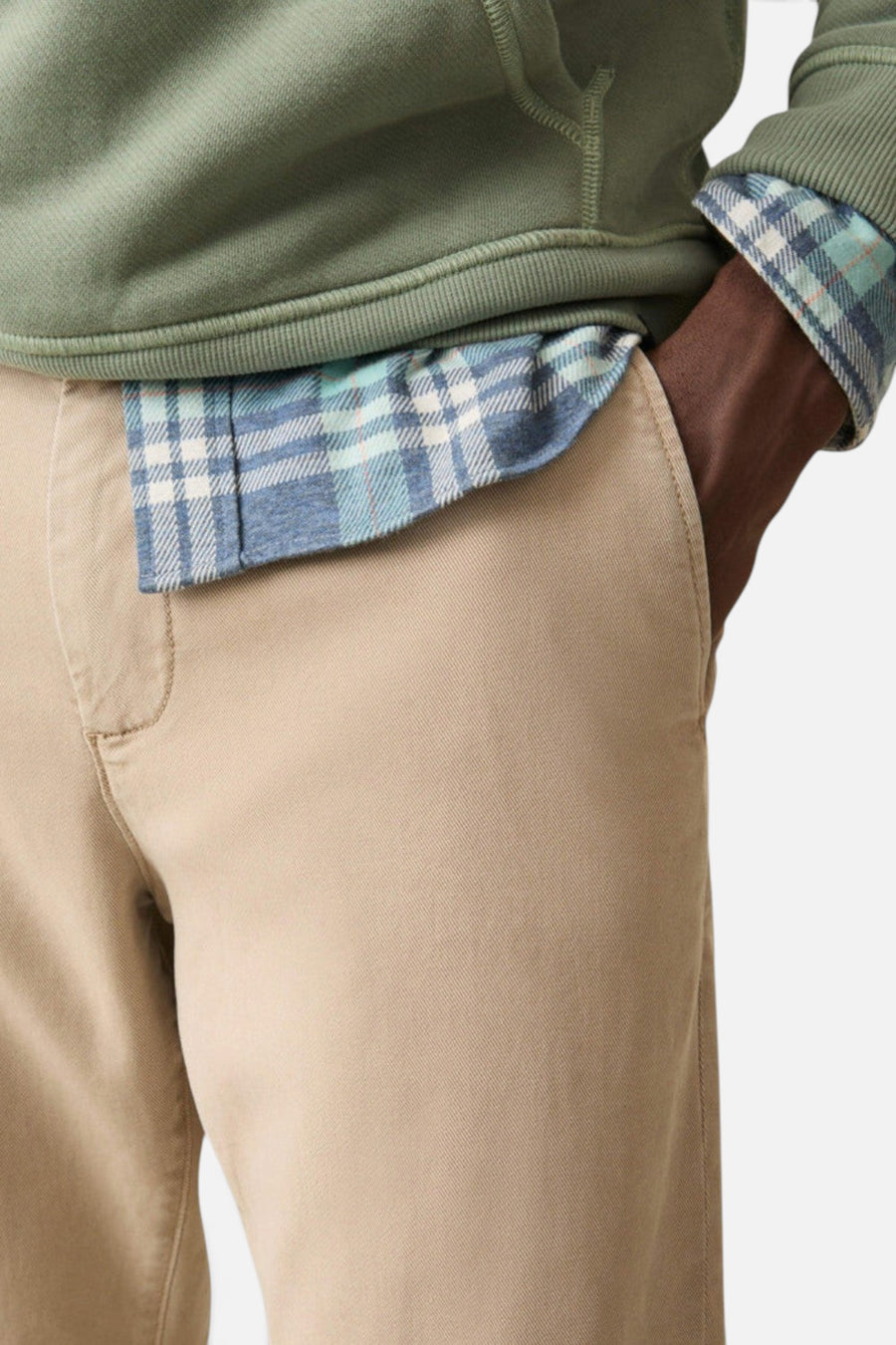 Faherty Coastline Stretch Chino in Utility Khaki – back view