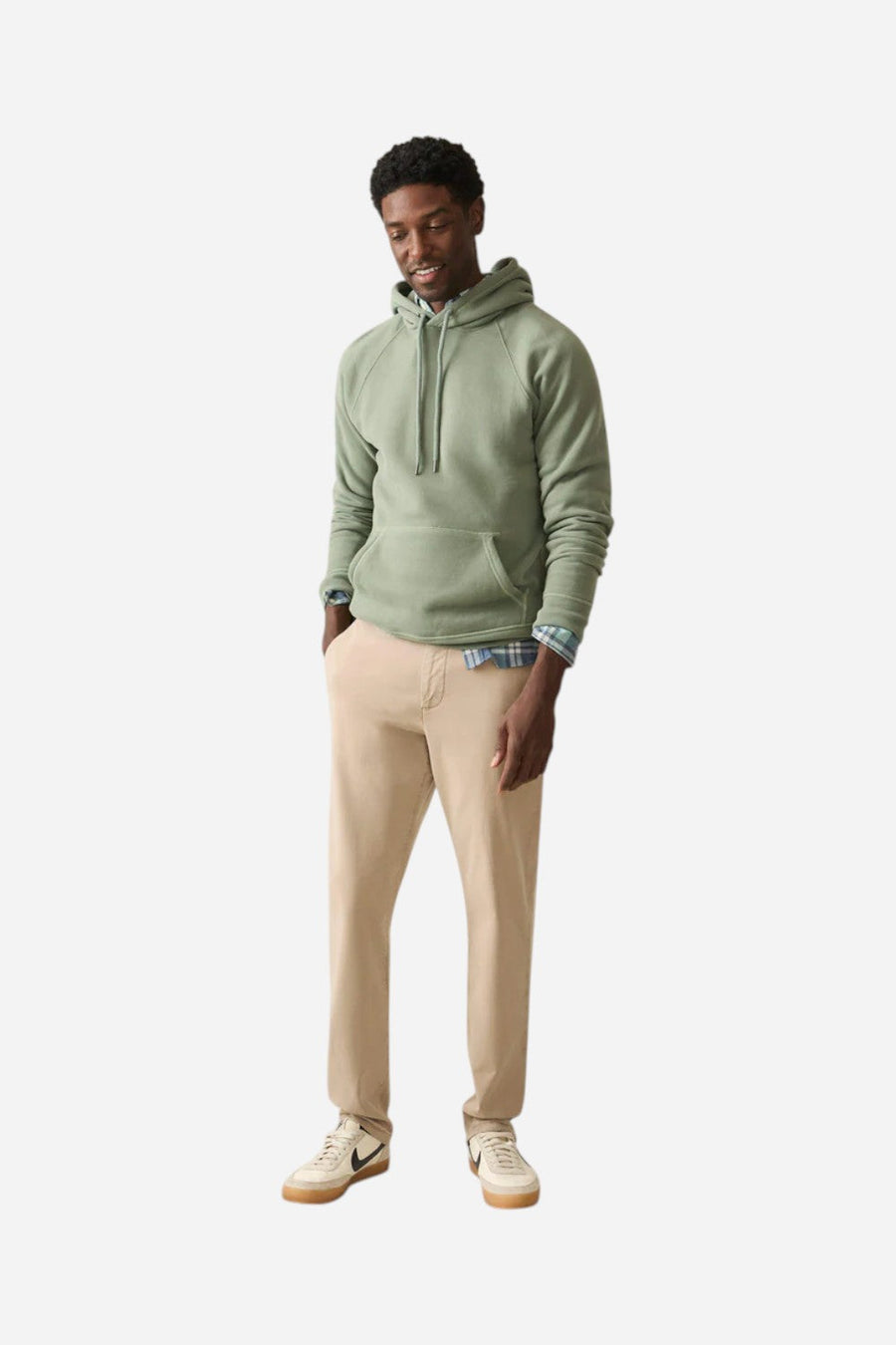 Faherty Coastline Stretch Chino in Utility Khaki – detail