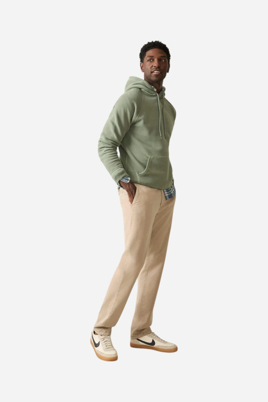 Faherty Coastline Stretch Chino in Utility Khaki – side view