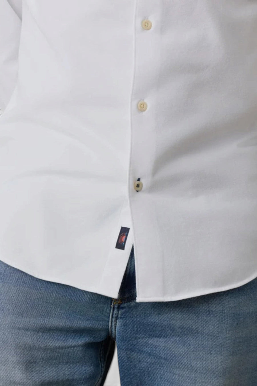 Faherty Costa Pique Shirt in Pure White – alternate