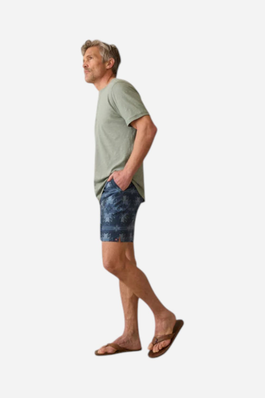 Faherty Doug Good Feather Shorelite Trunk (7") in Night Navy Stars – detail
