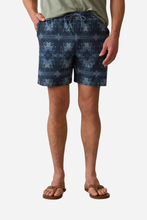 Faherty Doug Good Feather Shorelite Trunk (7") in Night Navy Stars