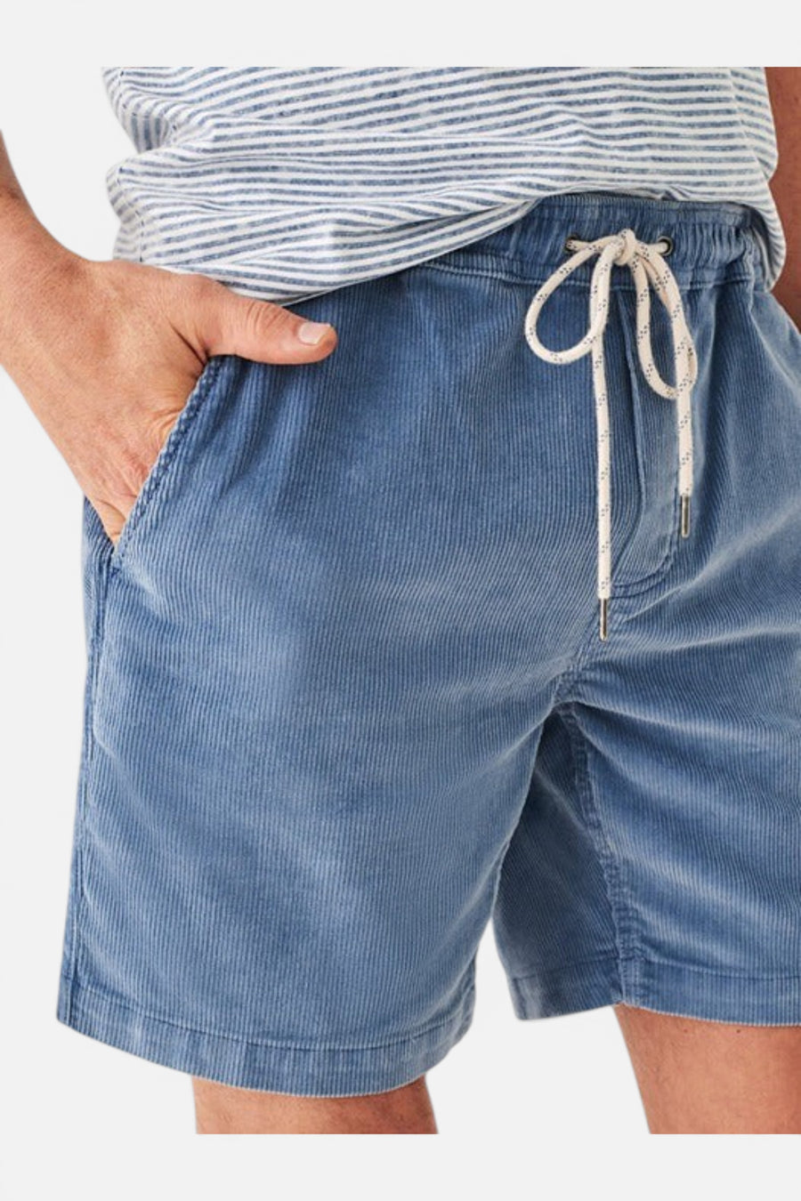 Faherty Drawstring Cord Short 6'' in Dune Blue – alternate
