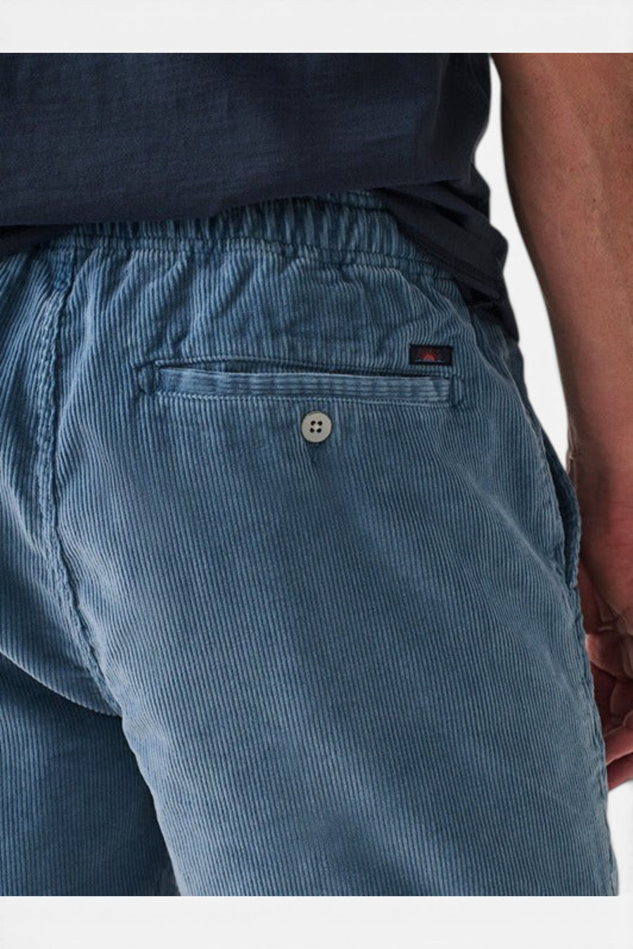 Faherty Drawstring Cord Short 6'' in Dune Blue – detail