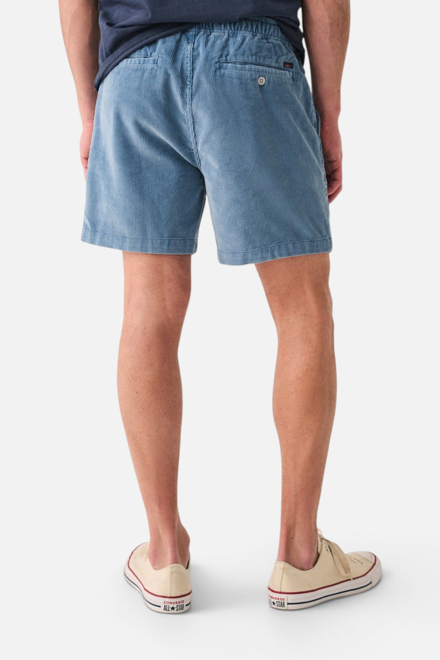 Faherty Drawstring Cord Short 6'' in Dune Blue – flat lay