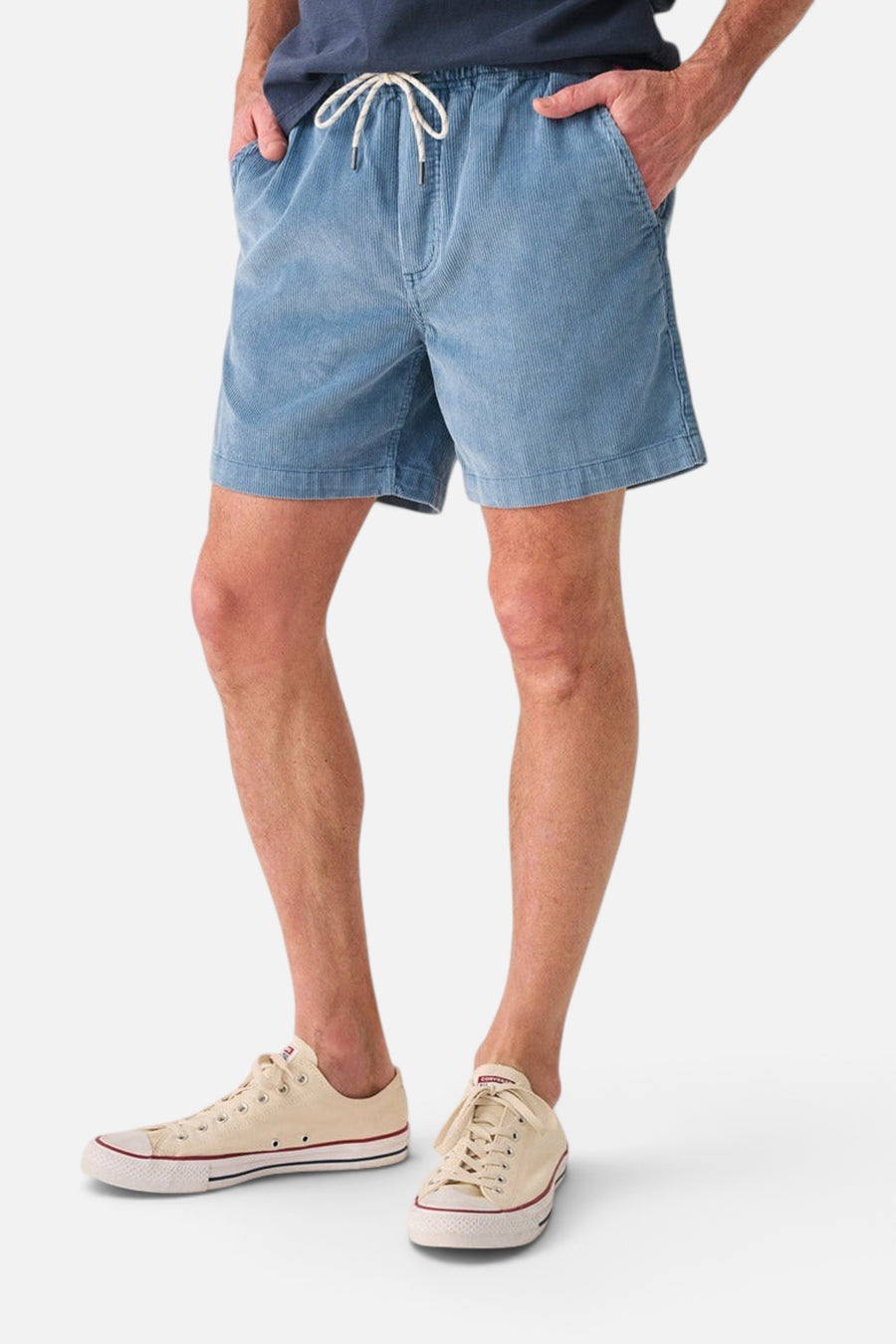 Faherty Drawstring Cord Short 6'' in Dune Blue – side view