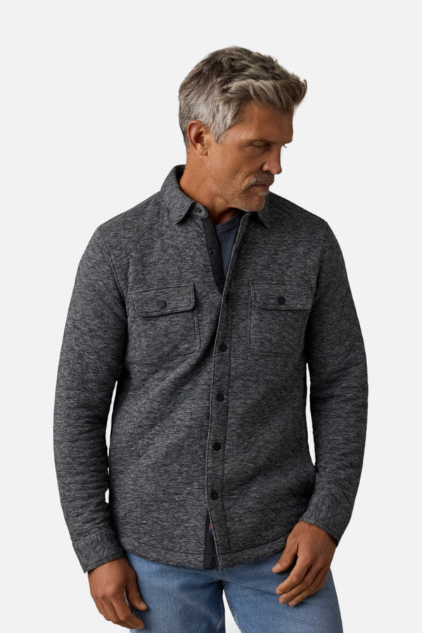 Faherty Epic Quilted Fleece CPO in Graphite Cloud Heather