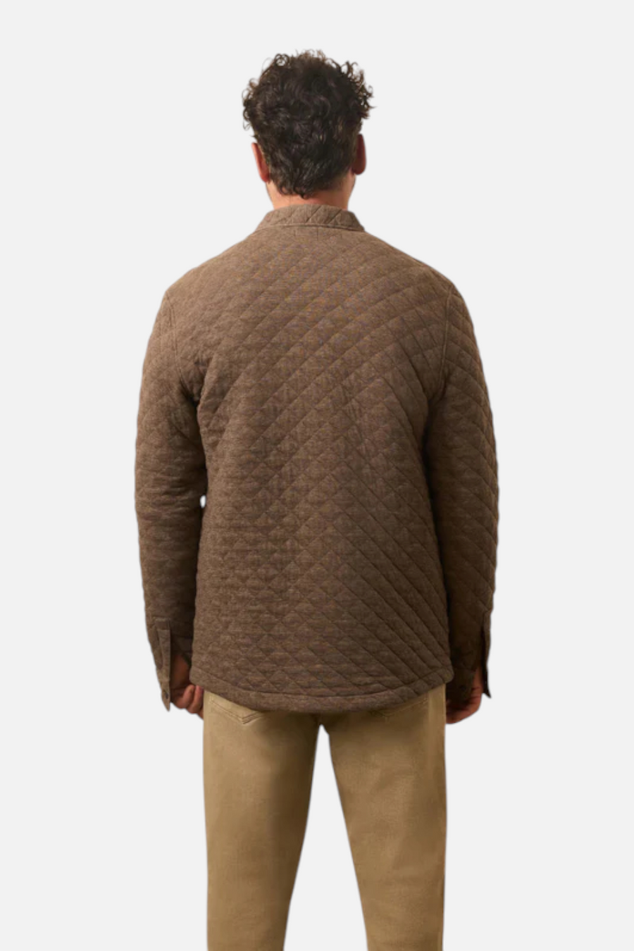 Faherty Epic Quilted Fleece CPO in Mountain Branch Heather – detail