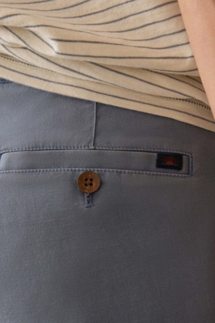 Faherty Essential Chino Short 8" in Flintstone – back view